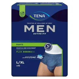 TENA® MEN ACTIVE FIT Artı Pantolon mavi L/XL idrar kaçırma için, 10 parça