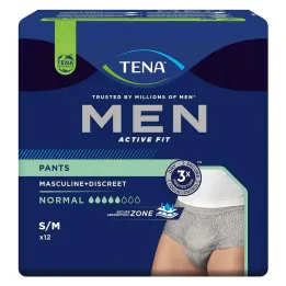 TENA® MEN ACTIVE FIT İdrar kaçırma için Normal gri S/M Pantolon, 12 parça