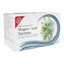 H&S® mide ve bağırsak çayı filtre torbaları, 20X2,0 g