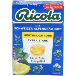 RICOLA o.Z.Box Menthol-Limon ekstra güçlü şekerler, 50 gr