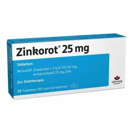 Zinkorot 25 mg yüksek doz çinko tablet, 20 adet