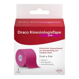 Draco kinesiyoloji bandı 5 cmx5 m pembe, 1 adet