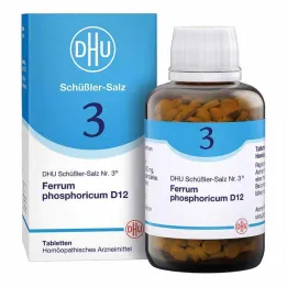DHU Schüßler tuzu No. 3 Ferrum phoricum D12 tabletleri, 900 adet
