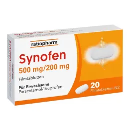 Synofen - ibuprofen ve parasetamol ile, 20 adet