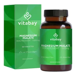 Magnezyum Malat 1000 mg vegan yüksek doz tabletler, 180 adet