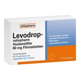Levodrop-ratiopharm öksürük bastırıcı 60 mg film kaplı tablet, 10 adet