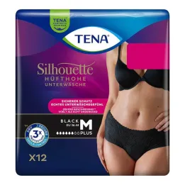 Tena Silhouette Plus M siyah idrar kaçırma pantolonu, 12 adet