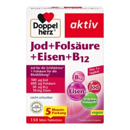 Doppelherz İyot + folik asit + demir + B12 tabletleri, 150 adet
