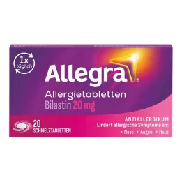 Allegra alerji tabletleri 20 mg erime tabletleri, 20 adet