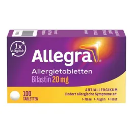 Allegra alerji tabletleri 20 mg tablet, 100 adet
