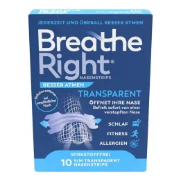 Breathe Better Breathe Right burun alçısı normal şeffaf, 10 adet