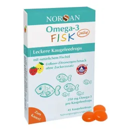Norsan Omega-3 Fisk Jöle çocuk drajeler için, 45 adet