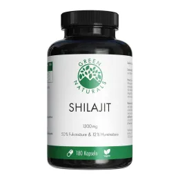 Green Naturals Shilajit 1300 mg yüksek doz vegan kapsüller, 180 adet
