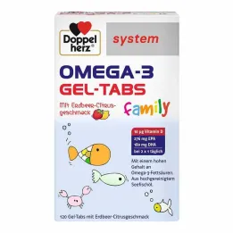 Doppelherz Omega-3 Gel-Tabs ailesi Çilek Narenciye sistemi, 120 adet
