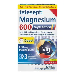 Tetesept Magnesium 600 Triple Action film kaplı tabletler, 30 adet