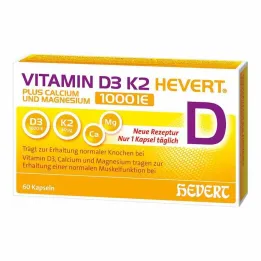 D3 Vitamini K2 Hevert + Kalsiyum ve Magnezyum 1000 IE kapsül, 60 adet