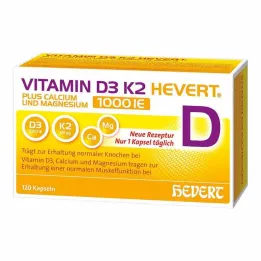 D3 Vitamini K2 Hevert + Kalsiyum ve Magnezyum 1000 IE kapsül, 120 adet