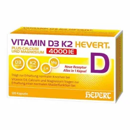 D3 Vitamini K2 Hevert + Kalsiyum ve Magnezyum 4000 IE kapsül, 120 adet