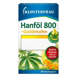 Klosterfrau kenevir yağı 800 mg + altın haşhaş yumuşak kapsülleri, 30 adet