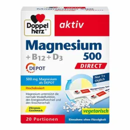 Doppelherz Magnezyum 500 + B12 + D3 Depo Doğrudan Peletler, 20 adet