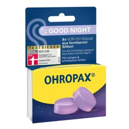 Ohropax Good Night silikon kulak tıkacı, 8 parça