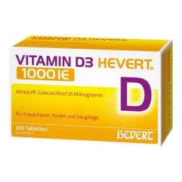 VITAMIN D3 HEVERT 1000 IU tabletler, 200 adet