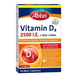 Abbey Vitamin D3 2500 IU Mini Tablet, 50 adet
