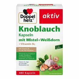 Ökse otu + alıç + B1 vitamini içeren Doppelherz sarımsak kapsülleri, 480 adet