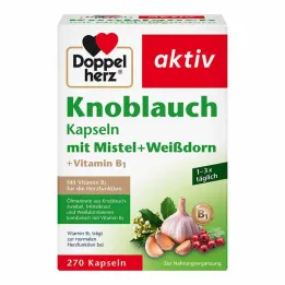 Ökse otu + alıç + B1 vitamini içeren Doppelherz sarımsak kapsülleri, 270 adet