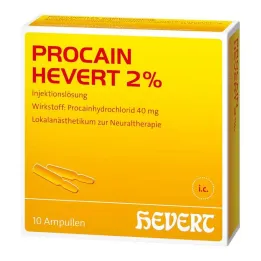 Enjeksiyon ampulleri için Prokain Hevert% 2lik çözelti, 10x2 ml