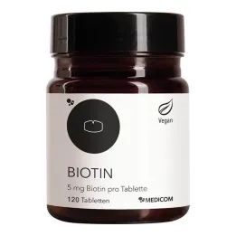 Biyotin Tablet başına 5 mg biyotin, 120 adet