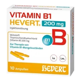 B1 Vitamini Hevert 200 mg enjeksiyonluk çözelti ampulü, 10x2 ml