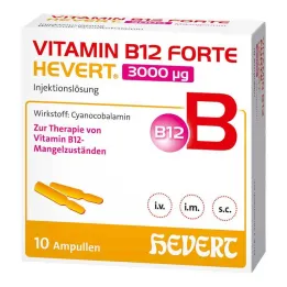 B12 Vitamini Forte Hevert 3000 µg enjeksiyon ampulü çözeltisi, 10x2 ml