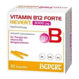 B12 Vitamini Forte Hevert 3000 µg enjeksiyonluk çözelti ampulü, 20x2 ml