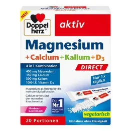 Doppelherz Magnezyum + Kalsiyum + Potasyum + D3 Direkt Peletler, 20 adet