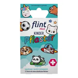 Flint Med çocuk yara bandı 13x22mm hipoalerjenik duyarlı, 12 adet