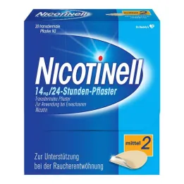 NICOTINELL 14 mg / 24 saatlik nikotin bantları, orta sertlikte bant (2), 30 adet